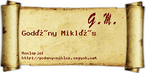 Godány Miklós névjegykártya