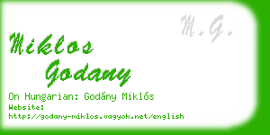 miklos godany business card